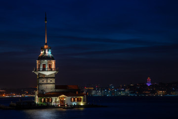Maiden's Tower taken with long exposure at sunset