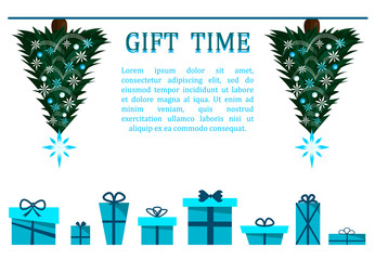 vector illustration of Christmas tree and gifts