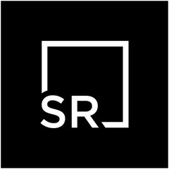 Letter SR Logo design with square frame line art. business consulting concept. studio,room,group icon. Suitable for business, consulting group company. - vector