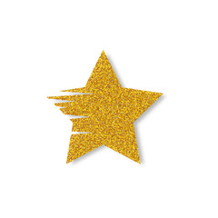 Obraz premium Gold glitter vector star. Golden sparkle luxury design element. Amber particles. eps 10