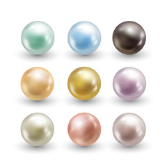 Variety color of spherical pearls for your decoration, eps 10
