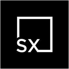 Letter SX Logo design with square frame line art. business consulting concept. studio,room,group icon. Suitable for business, consulting group company. - vector