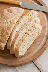 Fadge a traditional no yeast quick bread often called emergency bread or Stottie Fadge