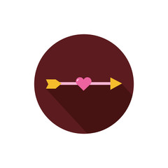 Isolated heart and arrow vector design