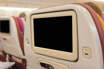 Monitor on seat airplane for entertainment to passenger