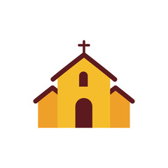 Isolated church with cross vector design