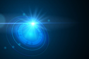 Vector Abstract futuristic circuit board. Global Network, computer technology dark blue color background , technology concept. Vector illustration