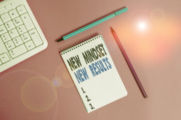Conceptual hand writing showing New Mindset New Results. Concept meaning obstacles are...