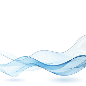 Blue wavy lines on a white background. Abstract wave background. eps 10 © Kateryna