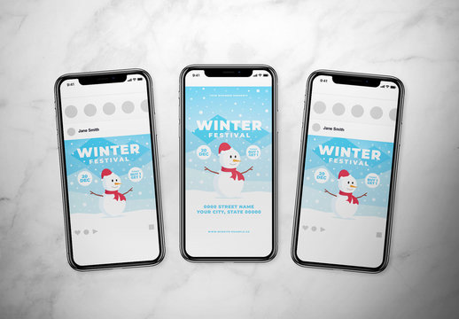 Winter Festival Social Media Layout Set