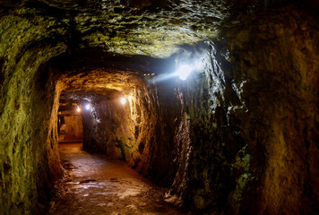 Mine tunnel with path mining industry