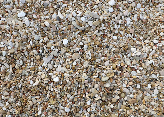 small pebbles and gravel on the beach