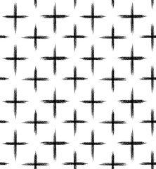 White abstract background with seamless pattern random sketch crosses