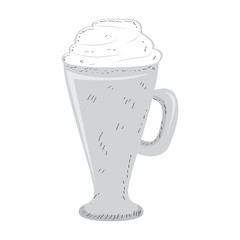 Isolated coffee cup image. Vintage style - Vector illustration