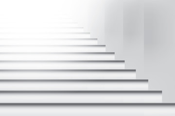 Stair, ladder, abstract geometric white and gray color background. Vector, illustration.
