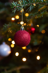 Christmas ball and cozy background
