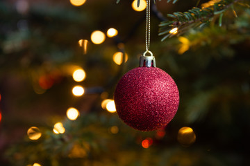 Christmas ball and cozy background