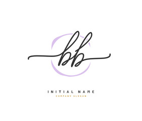 B BB Beauty vector initial logo, handwriting logo of initial signature, wedding, fashion, jewerly, boutique, floral and botanical with creative template for any company or business.
