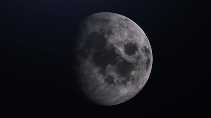 Realistic Moon, satellite planet Earth in deep space. 3D Rendering