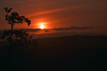 Fototapeta na wymiar sunset in mountain