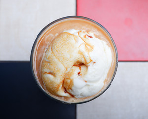 Iced coffee with vanilla ice cream, Affogato