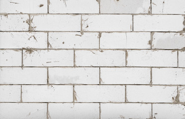 Old grunge brick white wall background or texture.