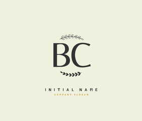 B C BC Beauty vector initial logo, handwriting logo of initial signature, wedding, fashion, jewerly, boutique, floral and botanical with creative template for any company or business.