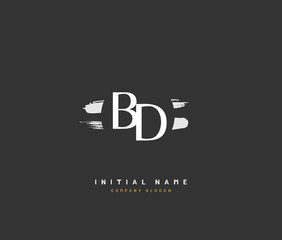 Fototapeta na wymiar B D BD Beauty vector initial logo, handwriting logo of initial signature, wedding, fashion, jewerly, boutique, floral and botanical with creative template for any company or business.