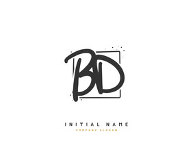 B D BD Beauty vector initial logo, handwriting logo of initial signature, wedding, fashion, jewerly, boutique, floral and botanical with creative template for any company or business.