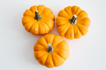 Fresh pumpkin isolated on white background. For Halloween, thanksgiving holiday and Autumn theme.