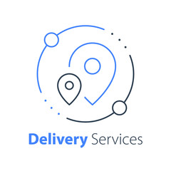 Truck delivery, transportation company, distribution service, logistics solution