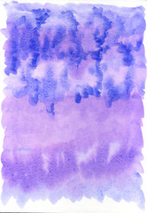 Spots of purple and blue watercolor, background for any surface.