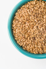 Whole Gold Flaxseeds in a Bowl