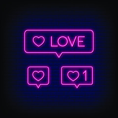 Love Neon Signs Style Text Vector © bohlam