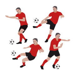 Set of Soccer Player, vector illustration.