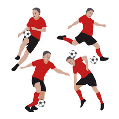 Fototapeta na wymiar Set of Soccer Player, vector illustration.