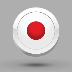 Japan flag in 3D circle frame