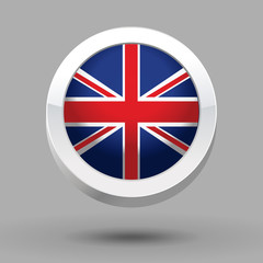 United Kingdom flag in 3D circle frame