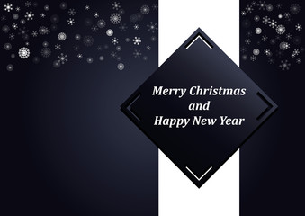 Merry Christmas and Happy New Year background with snowflakes. postcard. banner