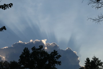 Sun Peeking Out From Behind Clouds