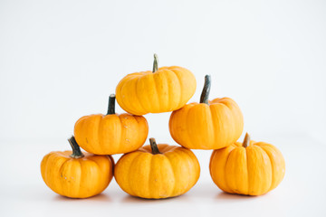 Fresh pumpkin isolated on white background. For Halloween, thanksgiving holiday and Autumn theme