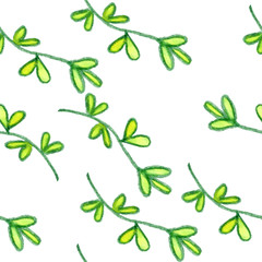 drawing green yellow herb leaves sketch graphic pattern wallpaper design fabric