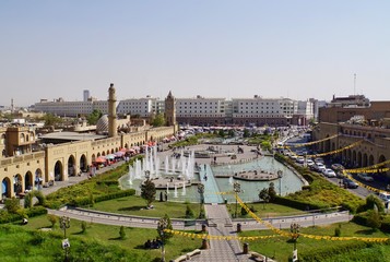 View of the Main Square of Erbil in Iraq - obrazy, fototapety, plakaty