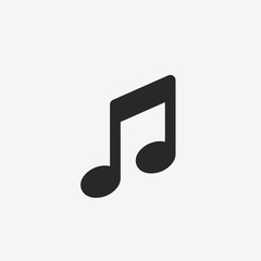 Music note icon. Vector symbol on white background.