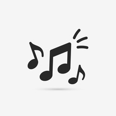 Music notes icon. Musical key signs. Vector symbols on white background.