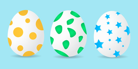 Vector image of easter eggs decorated with various ornaments. Element for your design.