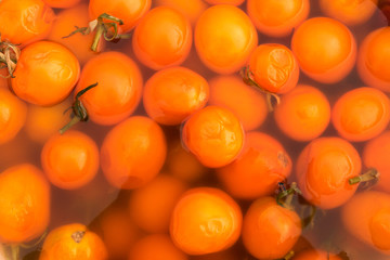 Red tomatoes for salad lie on the window of a market, store, supermarket