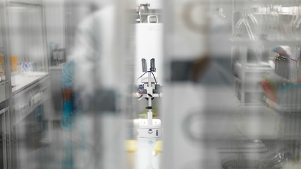 Laboratory for the production of biomaterials. People do research.