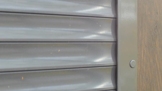 roller shutter closed close up, safety concept
