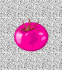 Ripe realistic tomato illustration. 